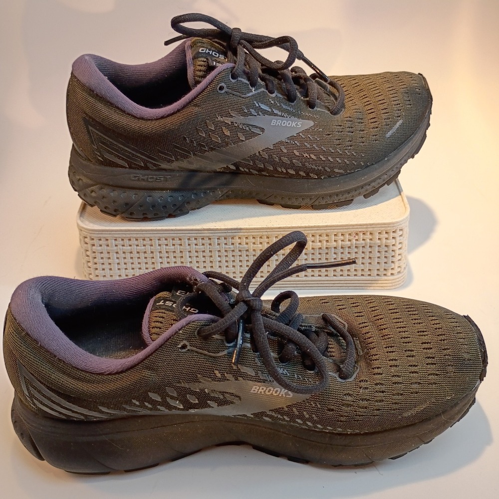 Brooks Ghost 13 Womens Running Shoes Black Grey Purple 1203381B072 - Picture 2 of 7